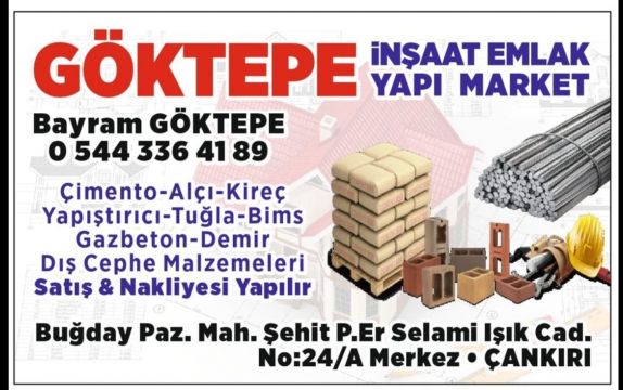 Bayram Göktepe İnşaat Malzemeleri İle Hizmetinizde